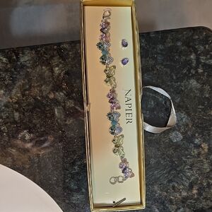 Napier Bracelet with Purple, Green, and Blue Accents